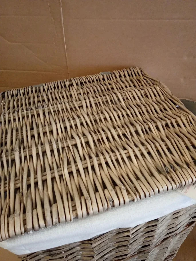 Home Willow Laundry Basket Wicker Frame Grey 56x35x35cm New