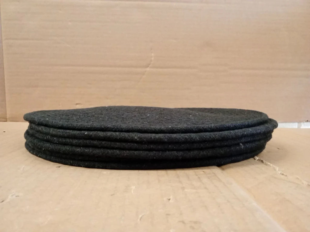 Encasa XO Dining Placemats 6 Pieces Cotton Round Table Mat 32cm Diameter Black