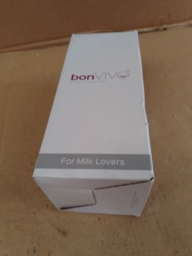Bonvivo Manual Milk Frother Glass Jug 400ml Handheld Stainless Steel