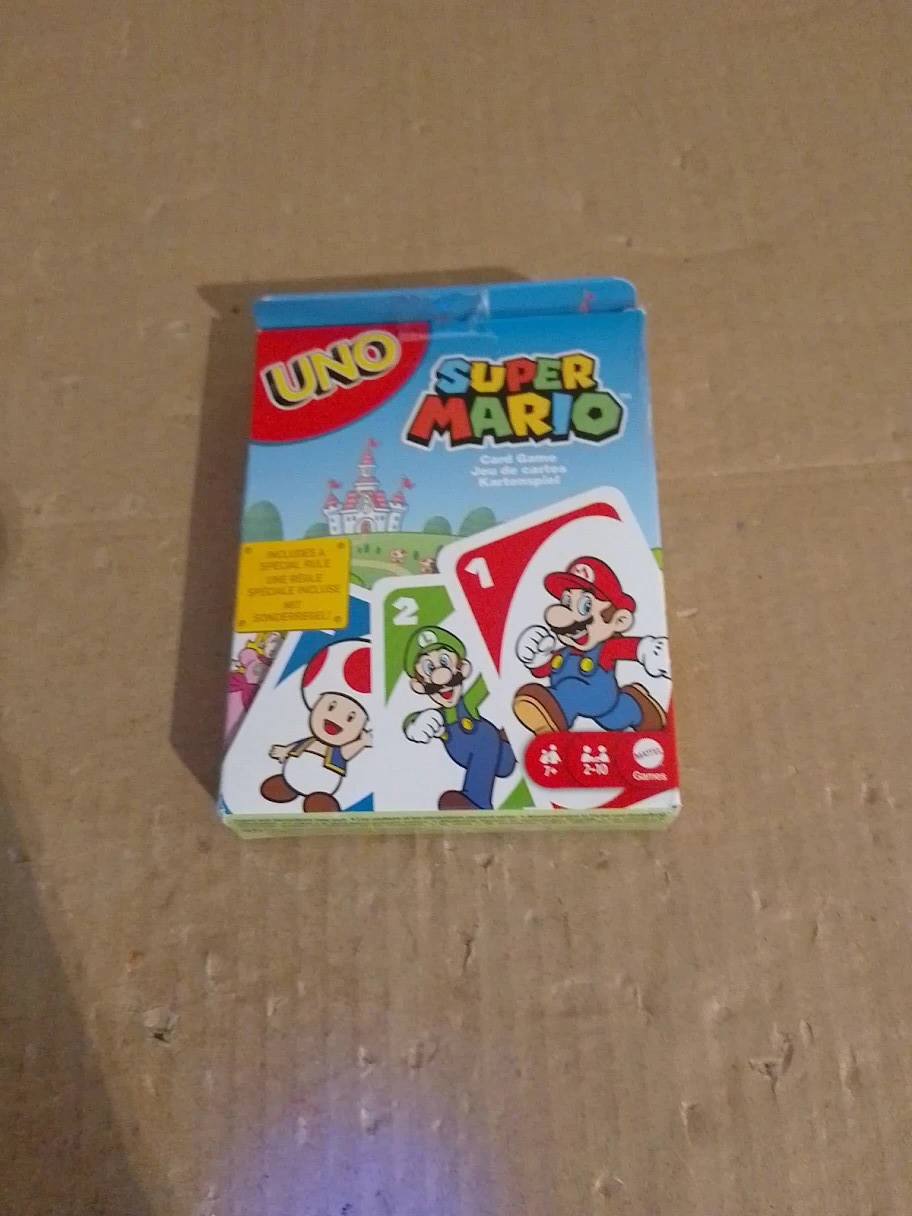 Mattel Games Uno Super Mario Card Animated Character Collector Deck 7+ New