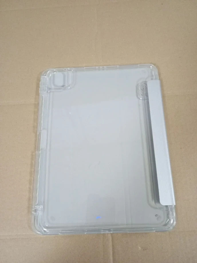 IPad Pro 11 Case Pencil Holder Clear Back Soft TPU Bumper Silver Cover Hybrid