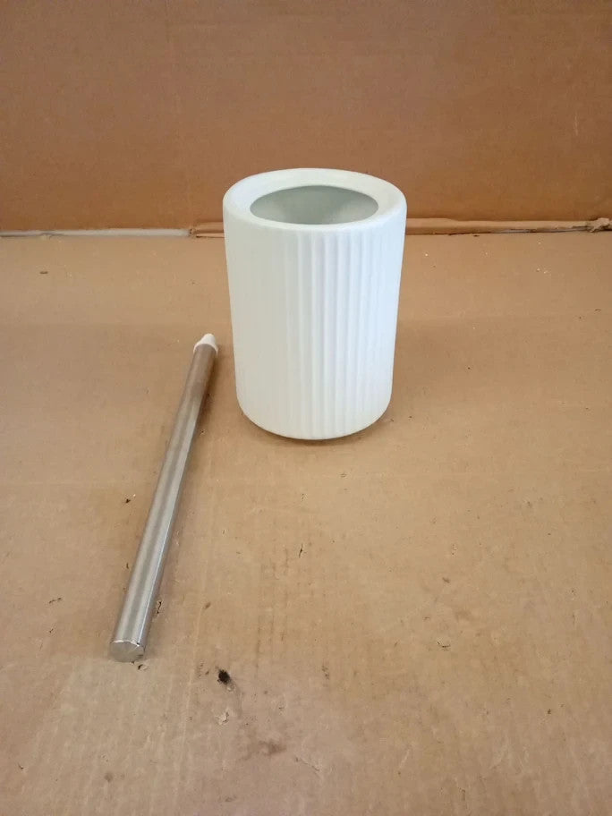 Argos Home Ribbed Toilet Brush Holder 14.7cm 40x10.5x10.5cm White New