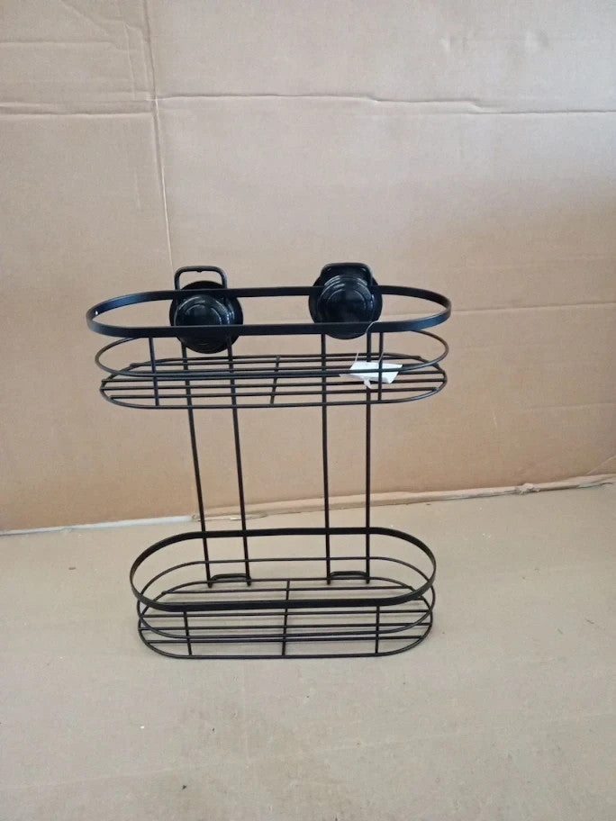 Argos Home Suction Cup Wire 2 Tier Shower Caddy Made Of Steel Black New