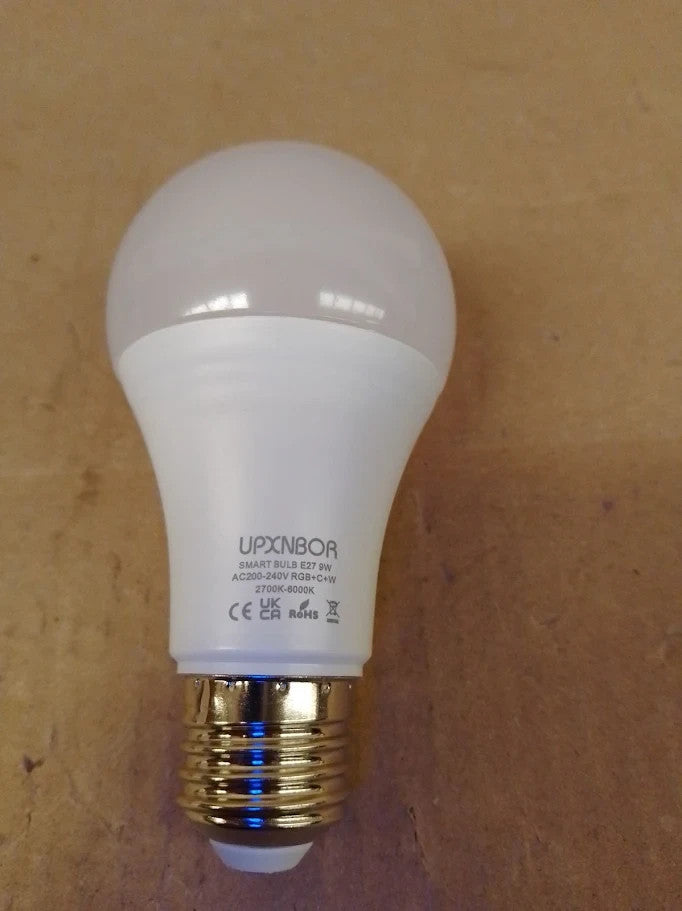 UPXNBOR E27 Smart Bulb Alexa Screw Bulb A19 WiFi Smart Light Bulb 9W New