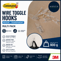 Command Wire Toggle Hooks Medium Transparent Indoor Use 8 Hooks 11 Strips