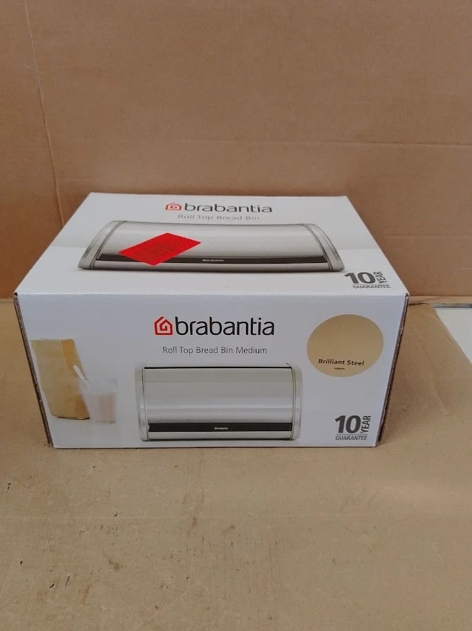 Brabantia Roll Top Bread Bin Medium Canister 1 Loaf Bread Storgae 31.6x26x17cm
