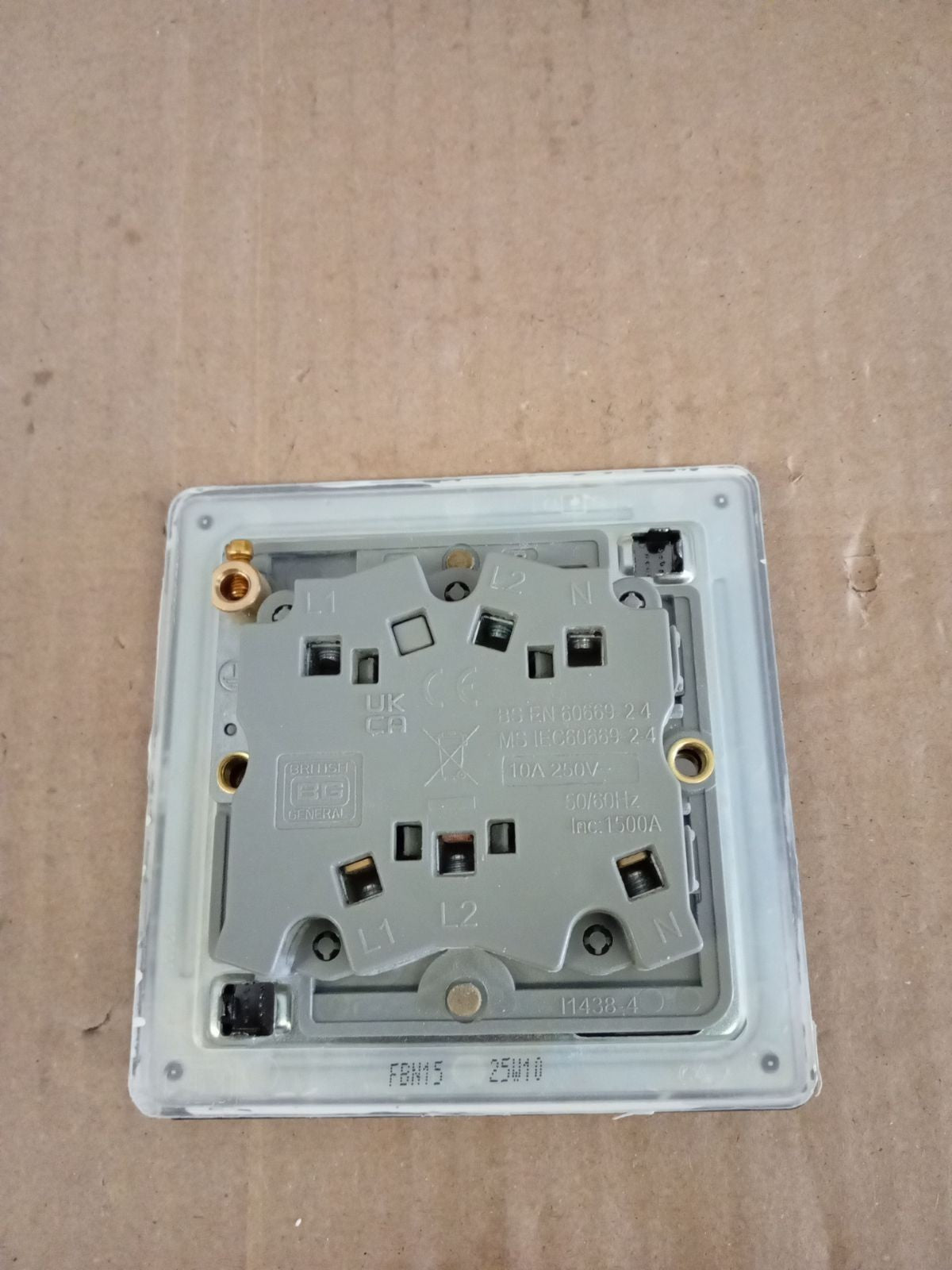 BG Electrical Screwless Flatplate Triple Pole Fan Isolator Switch 10AX Black