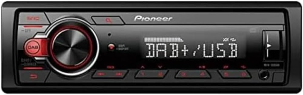 Pioneer MVH 130DAB 1 DIN Receiver DAB+ Red Illumination USB Compatible New