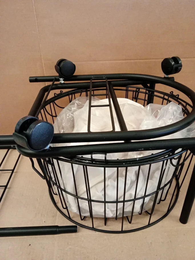 Argos Home 37L Capacity Laundry Basket Trolley Black Steel Frame 97.3x36.9x43cm
