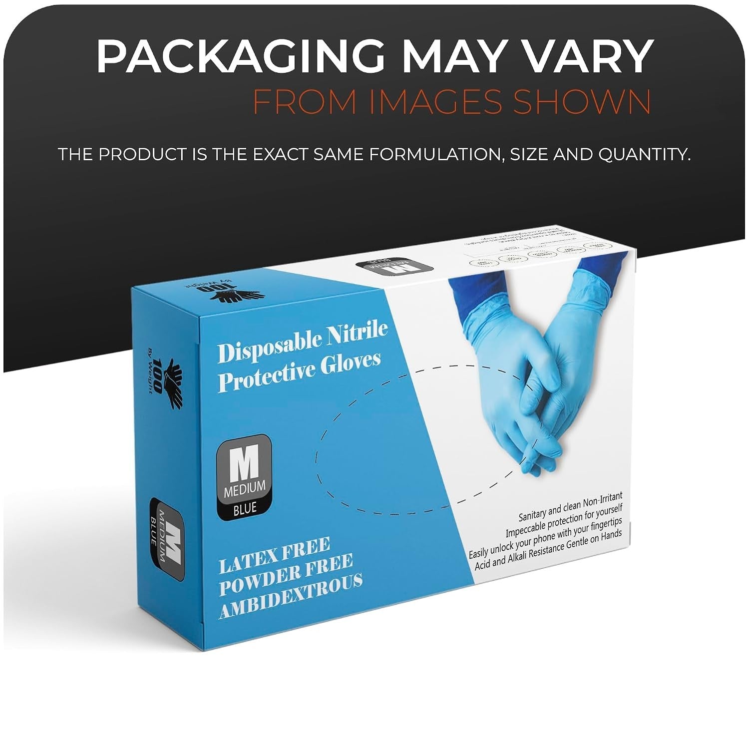 Surgicals Powder Free Nitrile Food Grade Hand Disposable Gloves Medium 200 Count