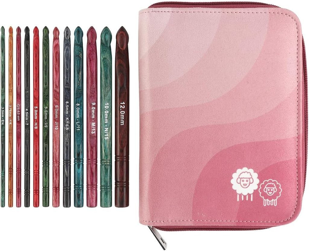 Knitpro Dreamz Grande Single Ended Crochet Hook Set 12 Sizes 3.5-12mm New