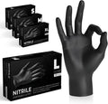 Real Touch Black Nitrile Multi Purpose Disposable Gloves Powder Free Large New