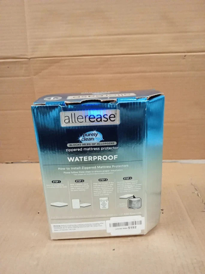 AllerEase Waterproof Allergy Protection Zippered Mattress Protector Twin New