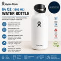 Hydro Flask Water Bottle 1893ml Vacuum Insulated Stainless Steel White