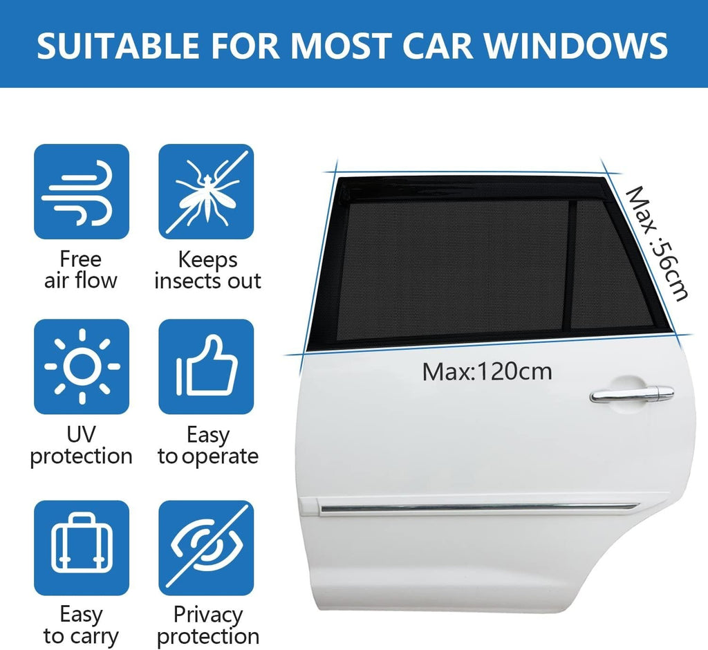 Begkya Car Window Shades Baby UV Protection Universal Back Rear 120x56cm New