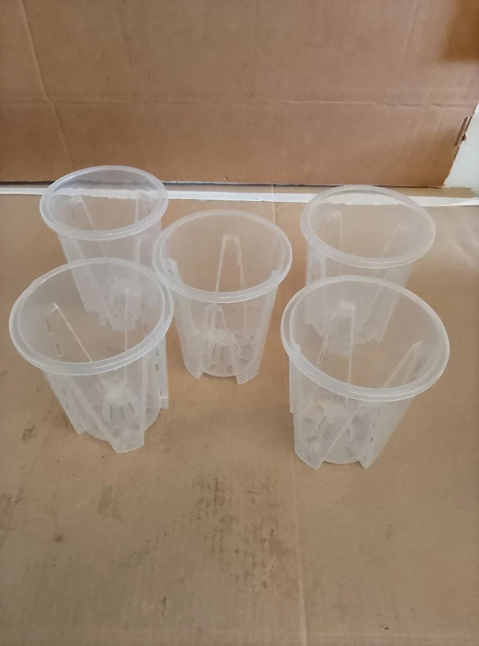 Tslbw 6 Pcs Clear Flower Pots Transparent Orchid Pot Plastic Pots 12cm