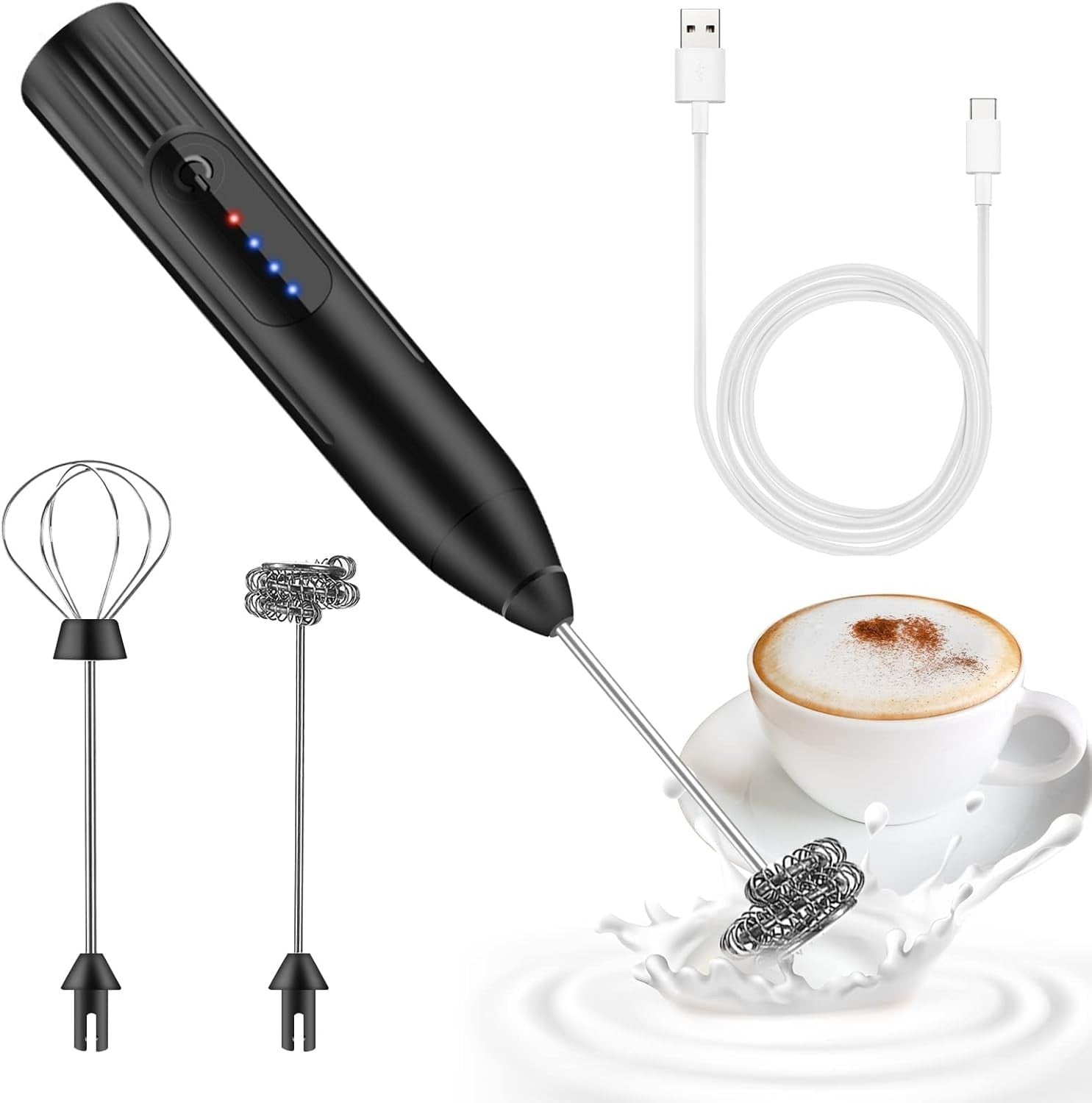 Milk Frother Handheld Whisk Electric Stirrer USB 9X244mm Foam Maker New