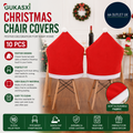 Gukasxi 10 Pcs Christmas Chair Covers Red Chair Back Decoration Dining Room