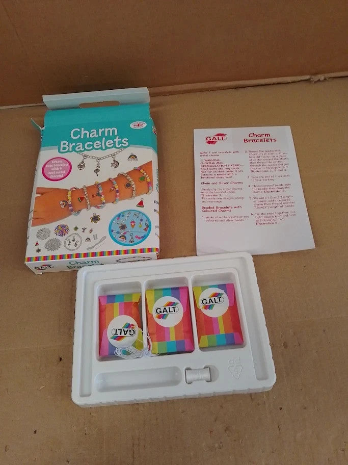 Galt Charm Bracelets Fun Jewelry Making Kit Craft Kit Colourful Beads 8+ New