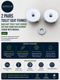 2 Pairs Toilet Seat Fixings Back Nut Toilet Seat Screws Bottom Replacement