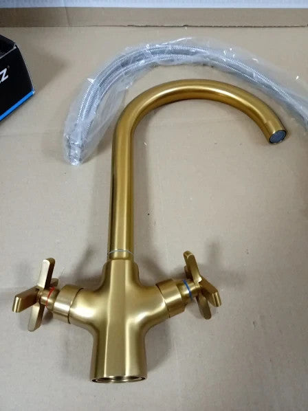 Belz Kitchen Sink Mixer Taps Monobloc Swivel Spout Chrome Brass Dual Lever New