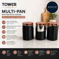 Tower Linear Multi Pan Non Stick Coating 28cm 2.6L Black Rose Gold T826001RB