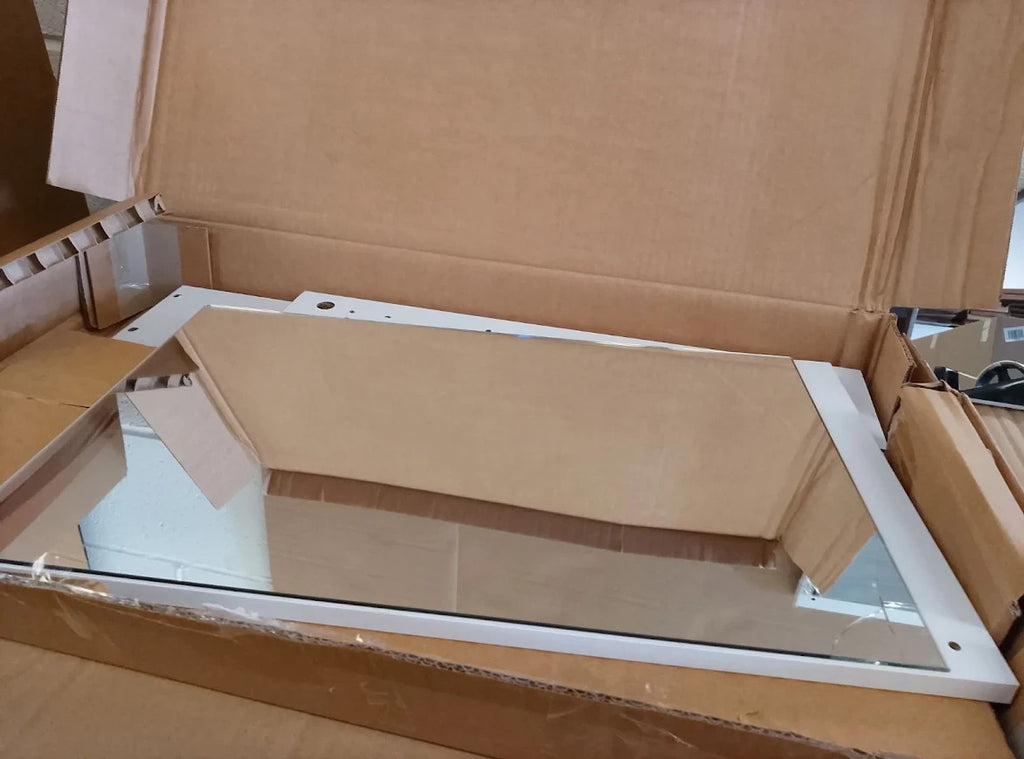 Argos Home Prime 2 Door Mirrored Cabinet White 50x60x14cm