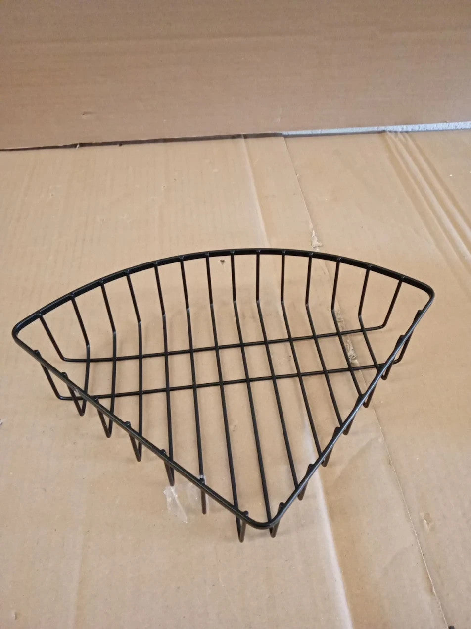 Home 3 Tier Corner Shower Storage Black Steel Metal Finish 48x29.5x21.5cm