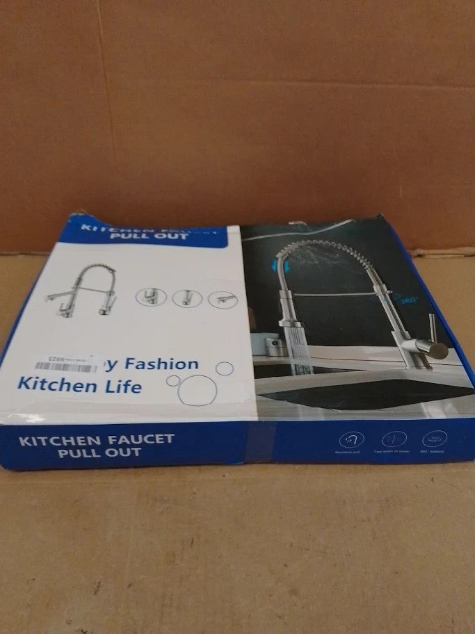 2 Hole Bridge Kitchen Mixer Tap Dual Lever Sink Faucet With 360 Swivel New