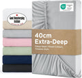Bedsure King Size Fitted Sheets Extra Deep Pocket 16in Grey 150x200cm New