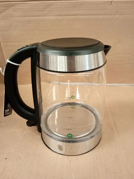 Russell Hobbs Illuminating 1.7L Electric Cordless Glass Kettle Black Brushed