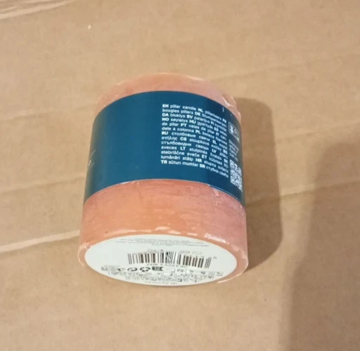 Spaas Orange Rustic Pillar Candle 70mm x 70mm 25h Long Burn Decorative New