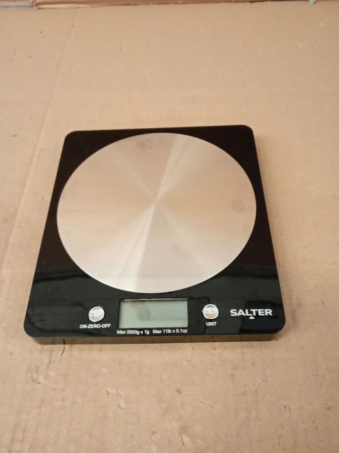 Salter Electronic Scale Steel Platform Black LCD Display 5kg Capacity