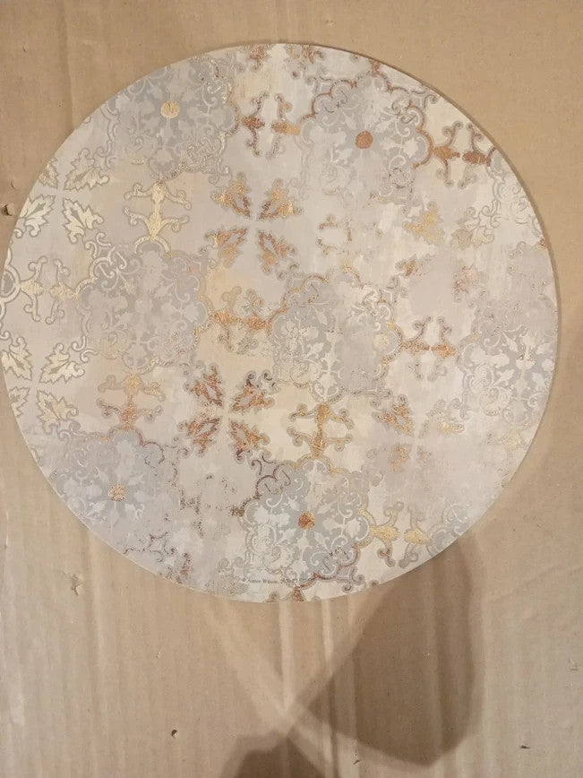 Creative Tops Cork Backed Round Placemats Set 4 Table Mats 29cm Gold New