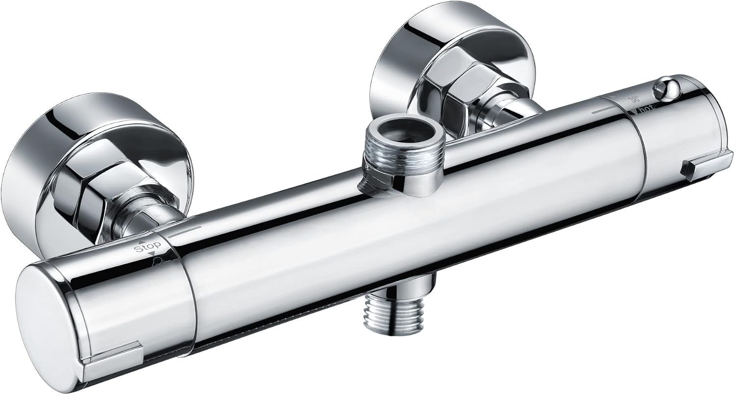 Enki Dune T33 Chrome Thermostatic Shower Mixer Bar Valve Two Outlets New