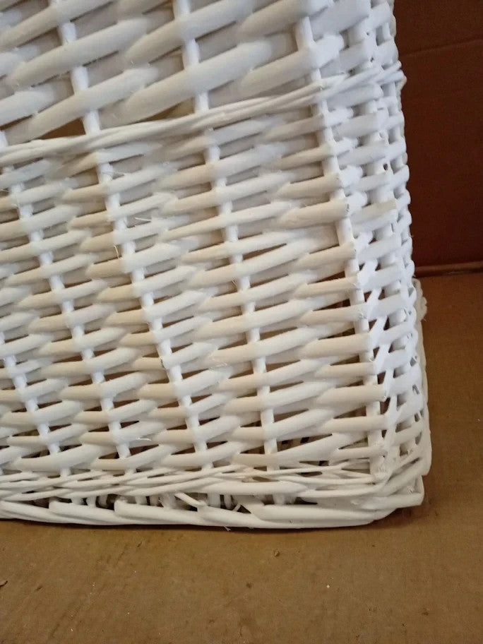 Argos Home 68Litre Willow Laundry Basket Wicker Frame White 56x35x35cm
