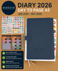 Mljtoyo Diary 2026 Day Page A5 Jan-Dec 2026 Daily Planner Schedule Organiser