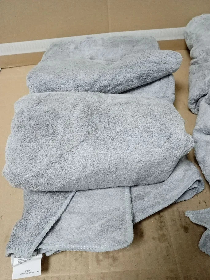 Lumimi Towels 4pc Soft Microfiber Bath Towel Set Incredibly Grey 55x27in New