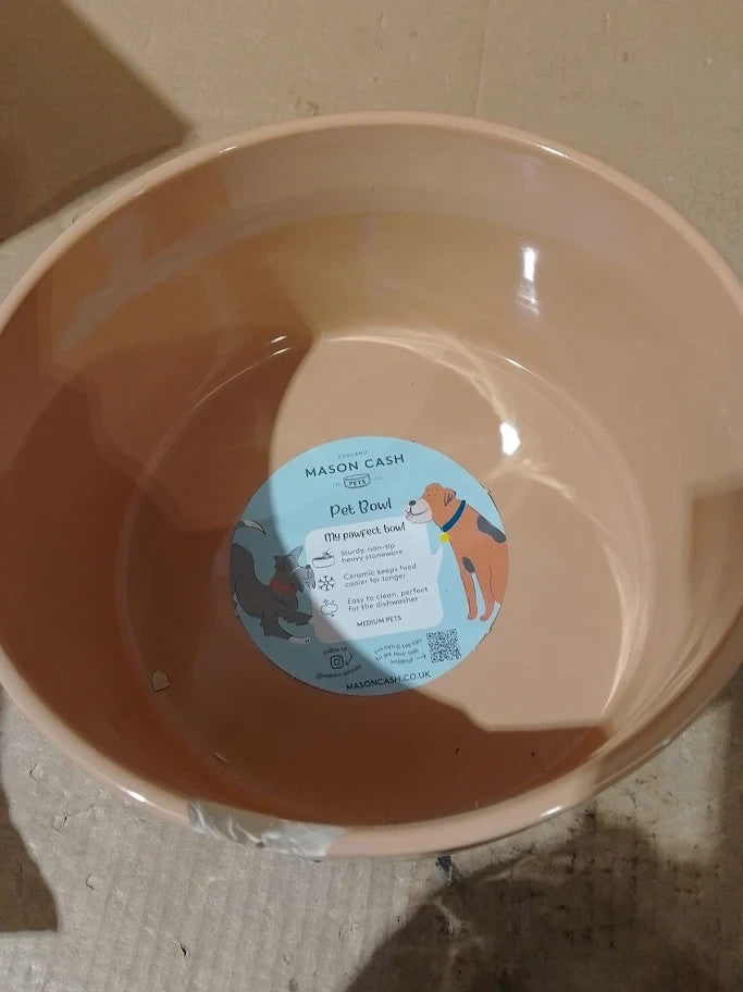 Mason Cash Cane Food Water Bowl 20cm Large Stoneware Pet 2.4Litre Capacity