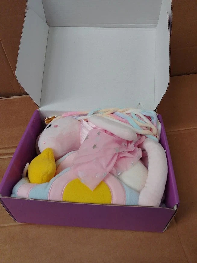 Girls Unicorn Cuddly Toy 43cm Plush Doll Outfits Bag Wings Birthday Gift New