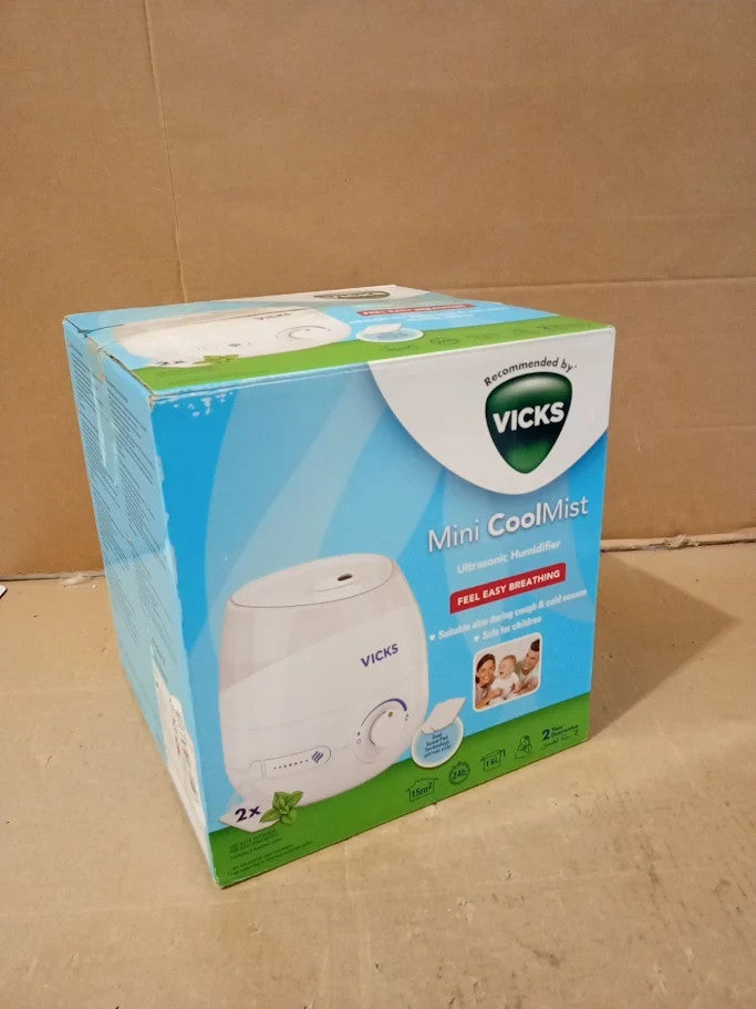 Vicks Mini Cool Mist Ultrasonic Humidifier Compact Quiet Better VUL525 New
