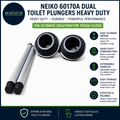 NEIKO 60170A Dual Toilet Plungers Heavy Duty All Angle Design Aluminum Handle