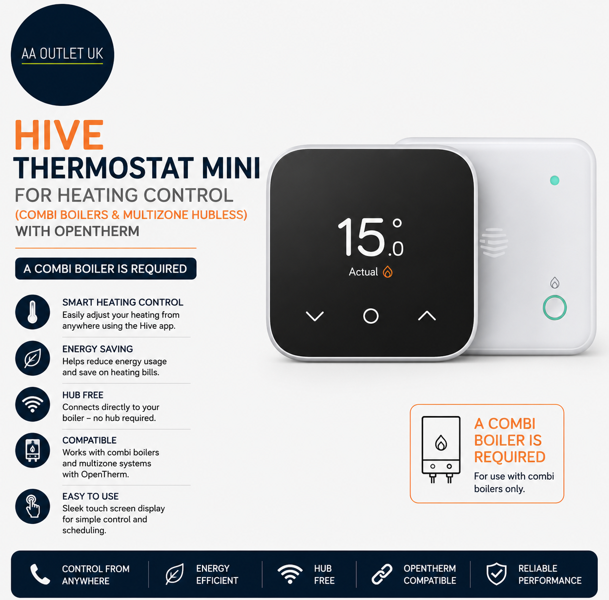 Hive Thermostat Mini Heating Control Combi Boilers Multizone Hubless OpenTherm
