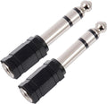 2 Pieces Headphone Jack Adapter 6.35mm Male To 3.5mm Headphone Jack Adapter New