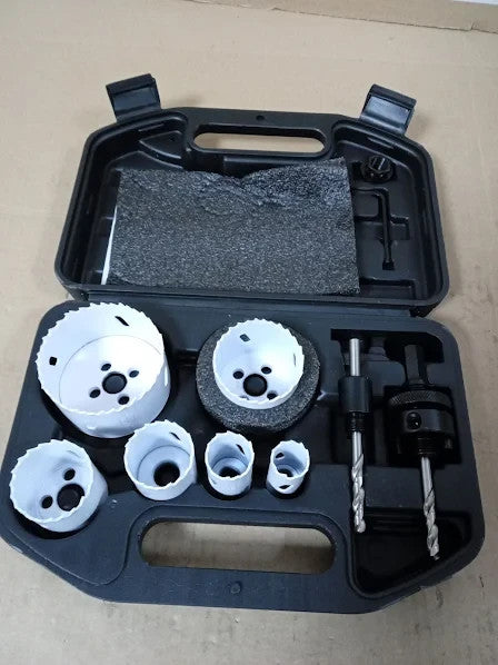 Amazon Basics Bi Metal High Speed 9 Piece Steel Saw Kit Carry Case New