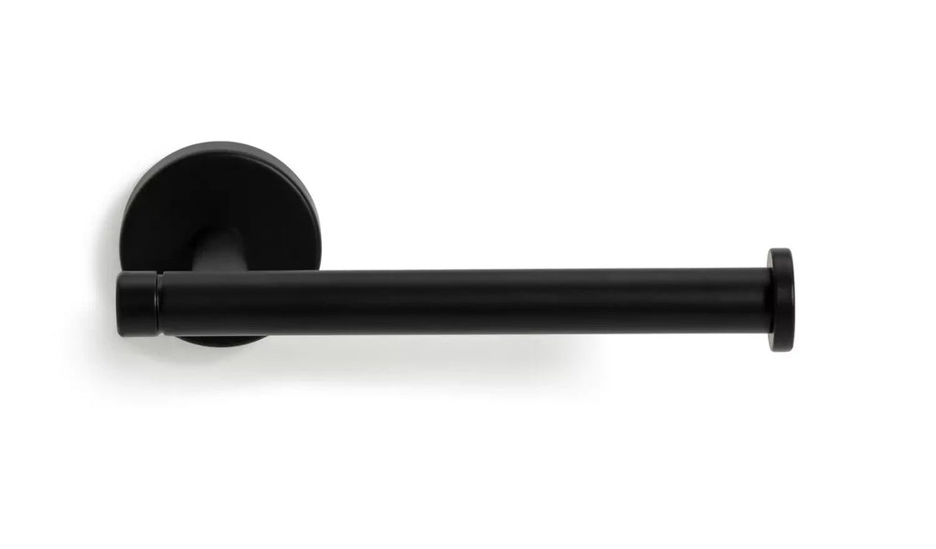 Home Metal Toilet Roll Holder Matt Black Bathroom Wall Mounted Storage New