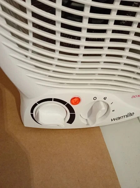 Warmlite Thermo Fan Heater 2 Heat Settings Overheat Protection White 2000W New