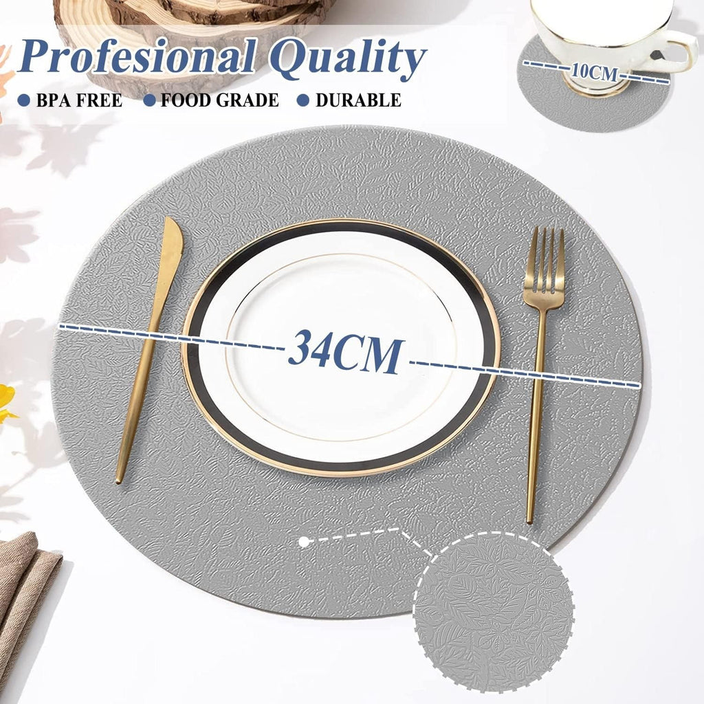 Yunjuer Round Silicone Placemats Coasters Set HeatbResistant 450 °F Non Slip