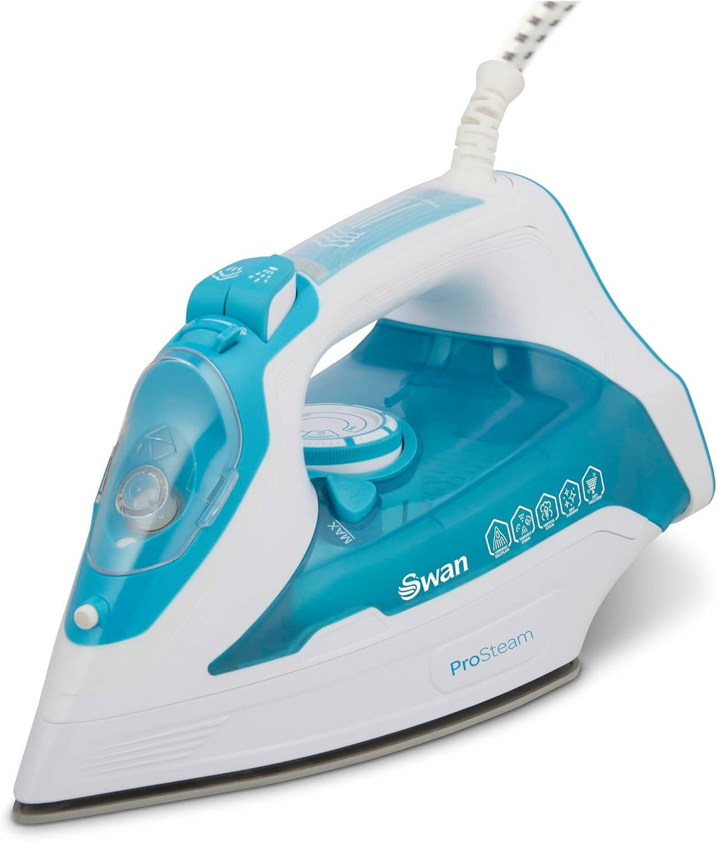 Swan SI12055AQ Steam Iron Ceramic Soleplate ProSteam Technology 3000W New