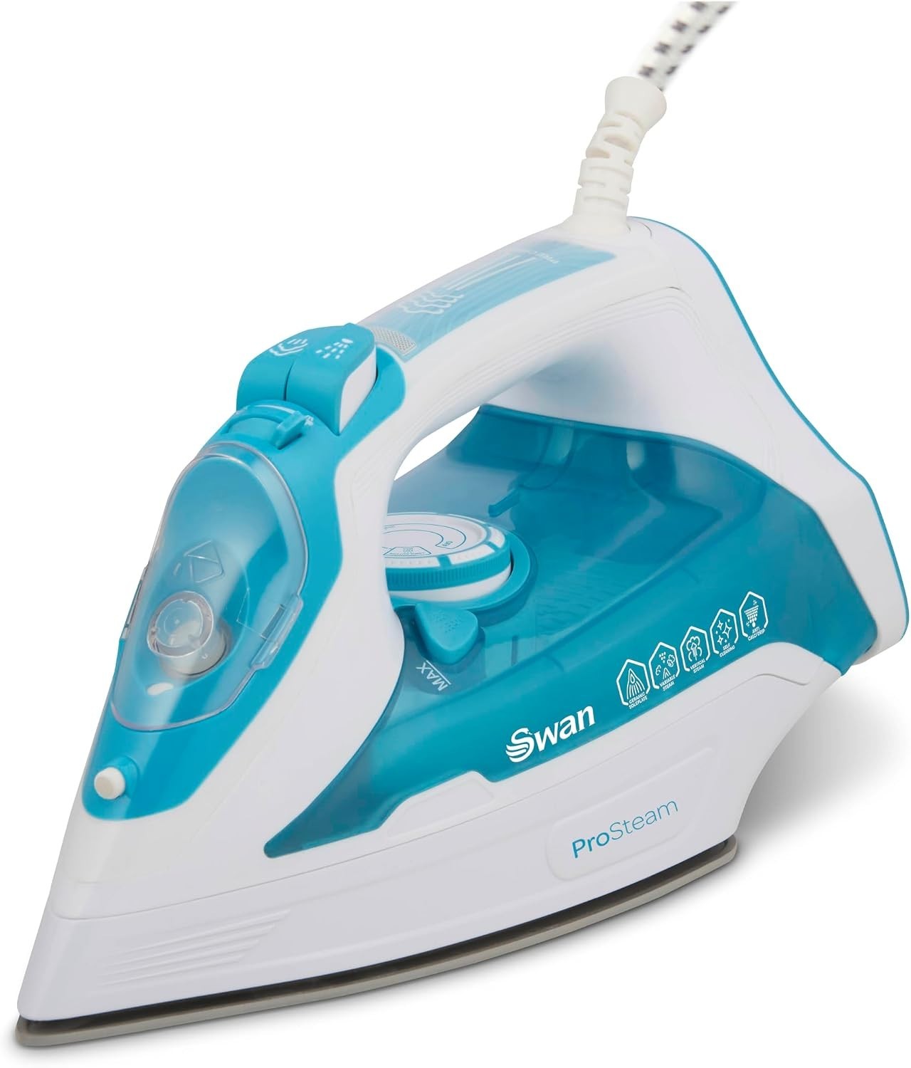 Swan SI12055AQ Steam Iron Ceramic Soleplate ProSteam Technology 3000W New